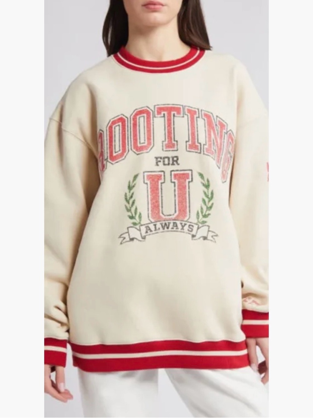THE MAYFAIR GROUP Rooting for U Graphic Sweatshirt Size M/L